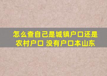 怎么查自己是城镇户口还是农村户口 没有户口本山东